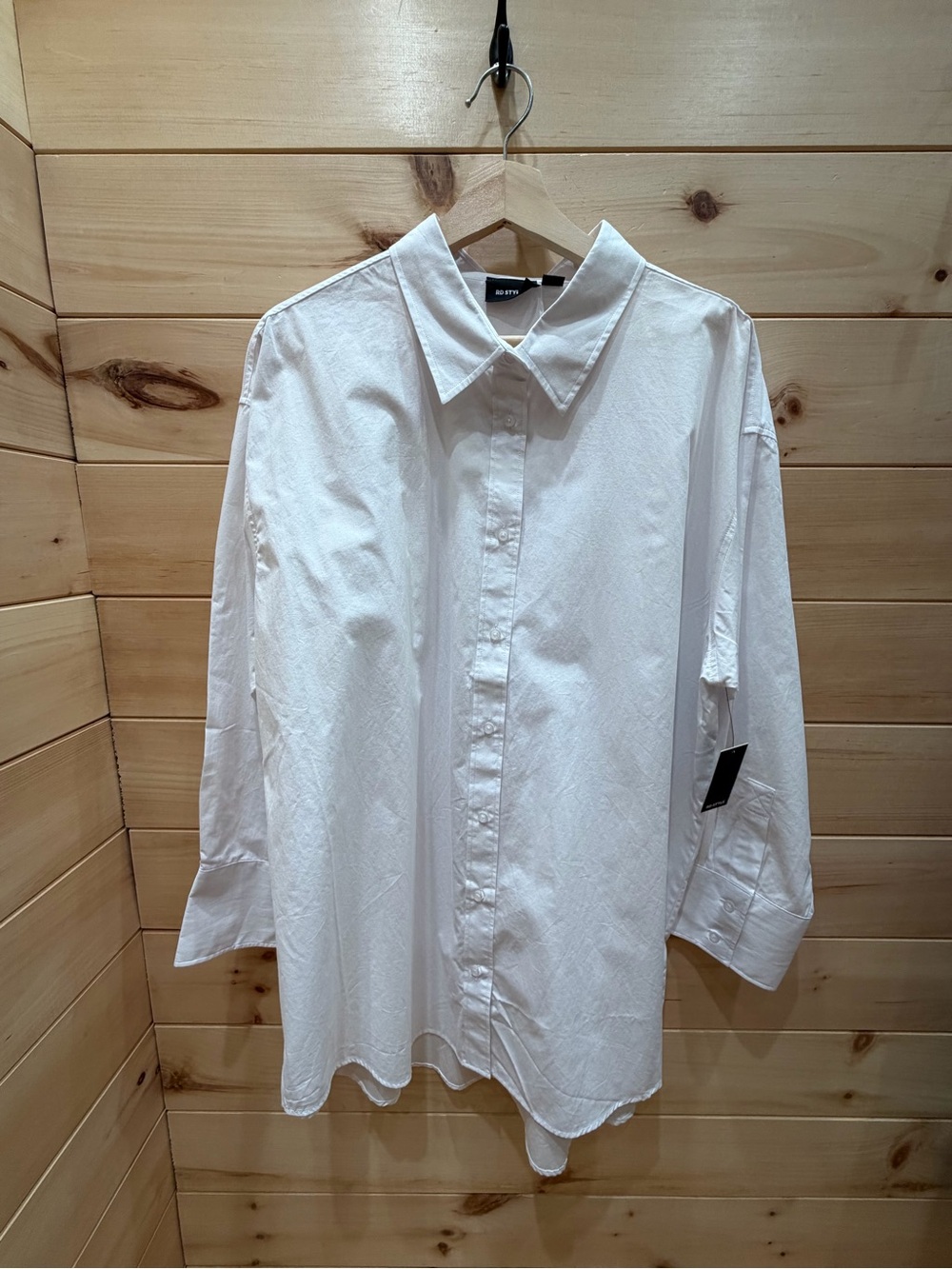 Women’s plus size White Button-Down Shirt by RD Style